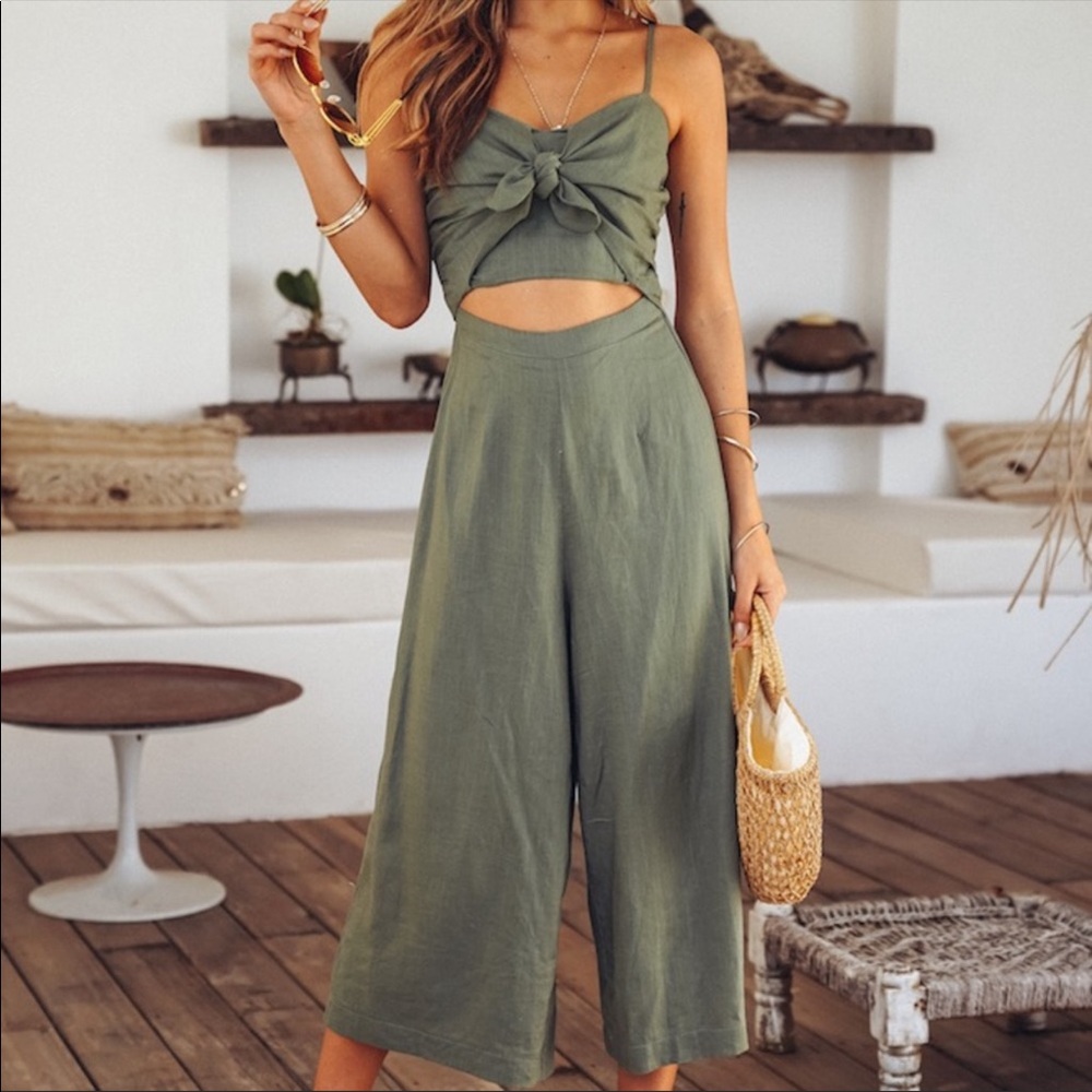 Hello Molly Ducking and Diving in jumpsuit khaki